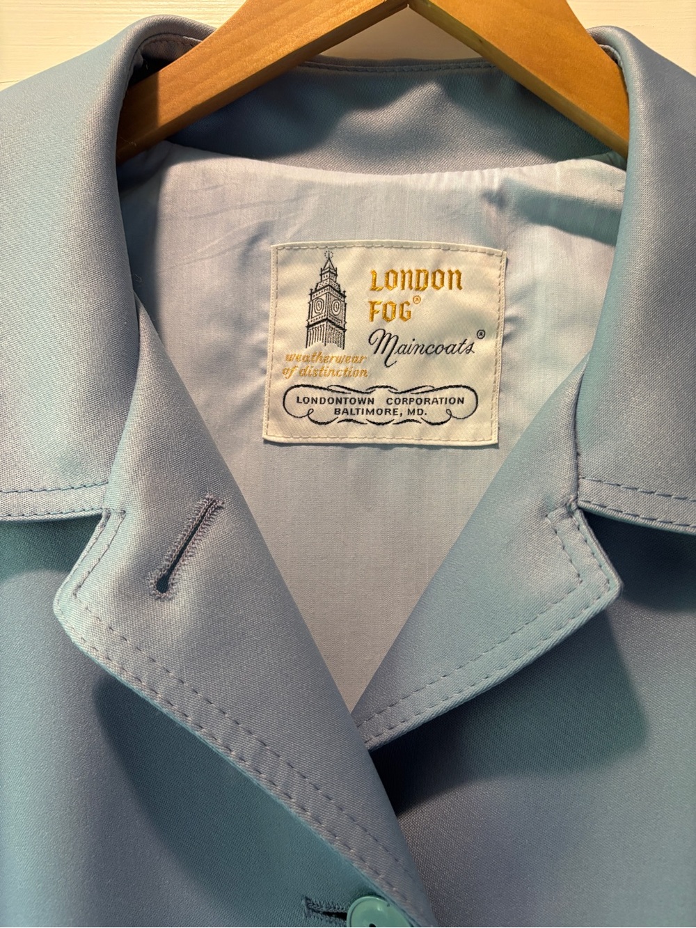 Vintage 1960s London Fog Powder Blue long Maincoat